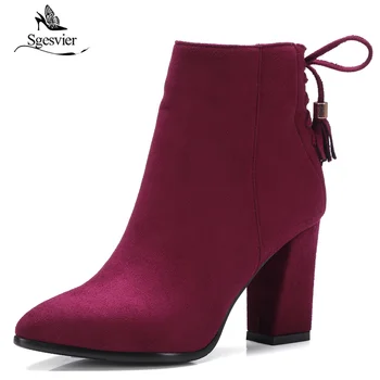 Sgesvier New Big Size 33-43 Cozy High Heels Casual Fall Winter Shoes Woman Charm Sexy Pointed Toe Nubuck Ankle Boots B598
Sgesvier New Big Size 33-43 Cozy High Heels Casual Fall Winter Shoes Woman Charm Sexy Pointed Toe Nubuck Ankle Boots B598