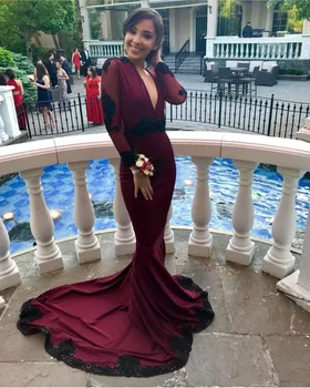 Long Sleeves African Mermaid Prom Dress Appliques Sexy Deep V Neck Open Back Black Girl Women Evening Party Gowns Custom Dresses
Long Sleeves African Mermaid Prom Dress Appliques Sexy Deep V Neck Open Back Black Girl Women Evening Party Gowns Custom Dresses