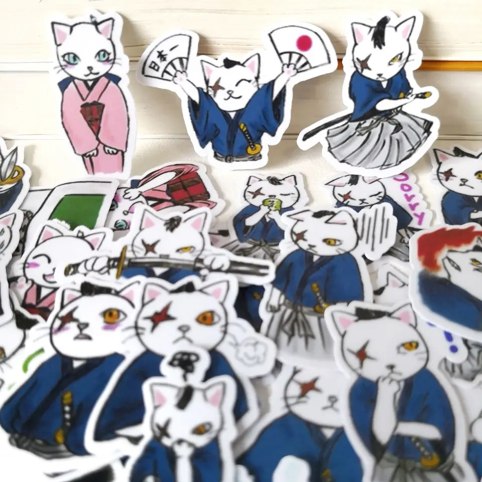 20/40pcs Proud Cool Japanese Samurai Cat Cartoon Diary Clip Art Sticker Skateboard Doodle Notebook Sticker
20/40pcs Proud Cool Japanese Samurai Cat Cartoon Diary Clip Art Sticker Skateboard Doodle Notebook Sticker