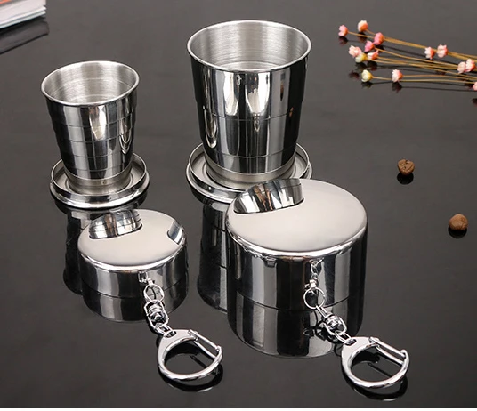 60ml 150ml 250ml Stainless Steel Camping Folding Cup Portable Outdoor Travel Collapsible Cup With Keychain Teaware
60ml 150ml 250ml Stainless Steel Camping Folding Cup Portable Outdoor Travel Collapsible Cup With Keychain Teaware