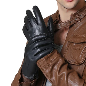Harppihop Winter Gloves Men Genuine Leather Gloves Touch Screen Real Sheepskin Black Warm Driving Gloves Mittens New G302-05
Harppihop Winter Gloves Men Genuine Leather Gloves Touch Screen Real Sheepskin Black Warm Driving Gloves Mittens New G302-05