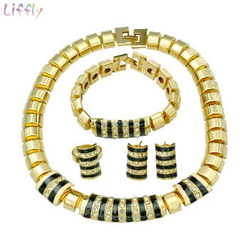 Liffly Fashion Wedding Bridesmaid Jewelry Sets African Bridal Necklace Earrings Ring Crystal Dubai Gold Jewelry Sets for Women
Liffly Fashion Wedding Bridesmaid Jewelry Sets African Bridal Necklace Earrings Ring Crystal Dubai Gold Jewelry Sets for Women