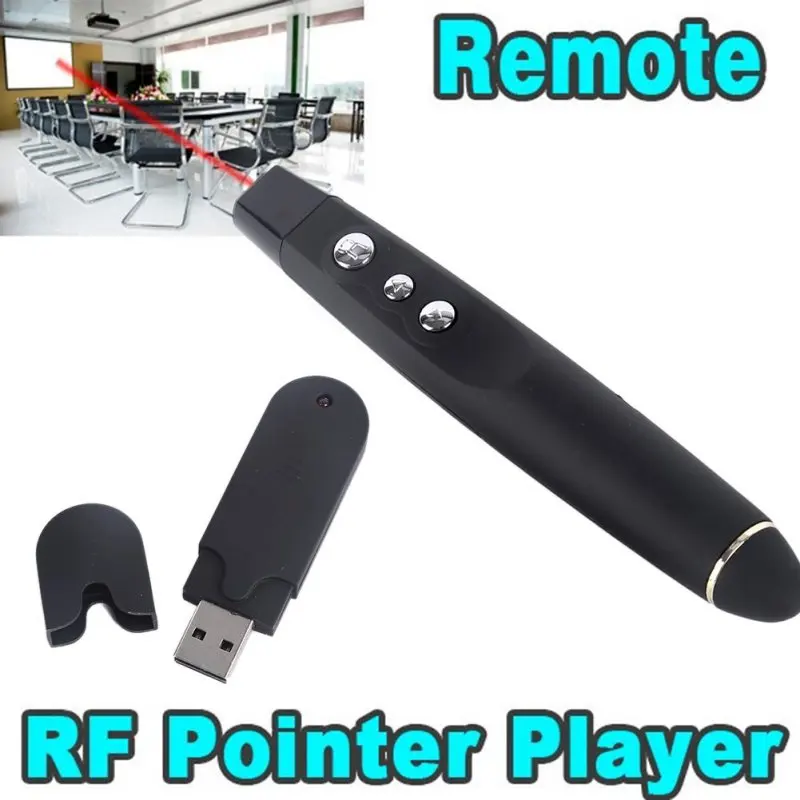 Wireless USB PowerPoint PPT Presenter Desktop Laser Pointer Remote Control for Powerpoint Presentation
Wireless USB PowerPoint PPT Presenter Desktop Laser Pointer Remote Control for Powerpoint Presentation