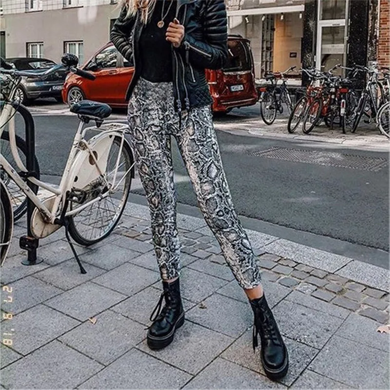 Fashion Sexy Snake Print pants trousers Women High waist Elastic Waist trousers female Bandage Casual Pants pencil Trousers #25A
Fashion Sexy Snake Print pants trousers Women High waist Elastic Waist trousers female Bandage Casual Pants pencil Trousers #25A