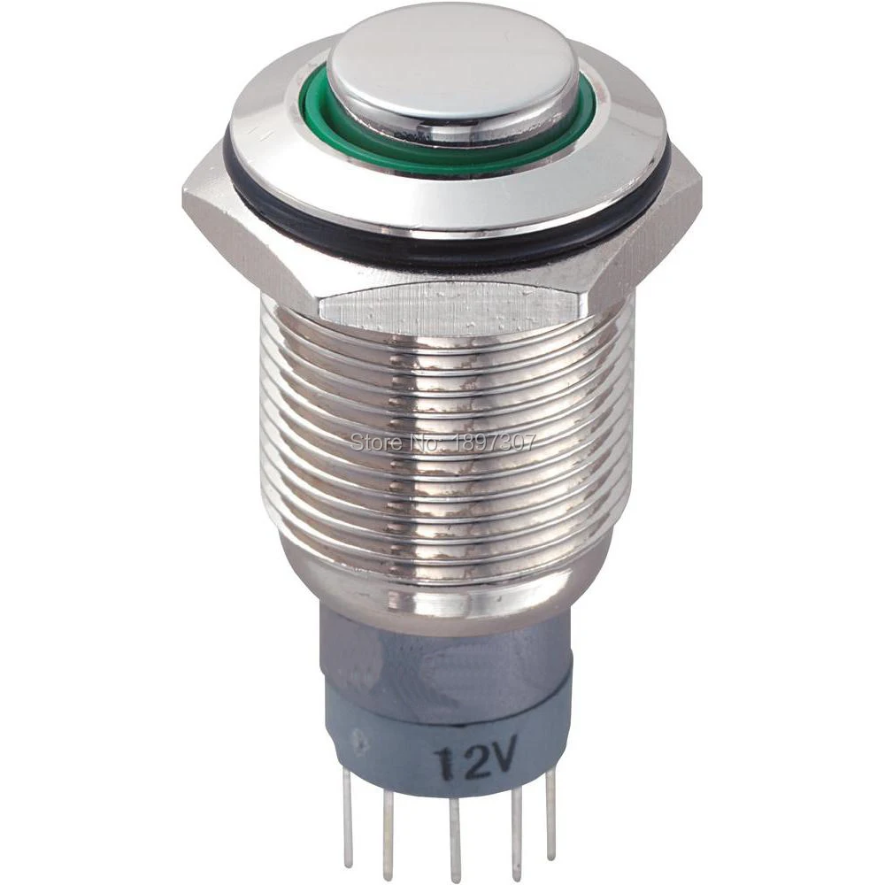 5 Pieces 16mm High Flat Brass Green 220V Ring Illuminated Car Self-locking Push Button Switch Waterproof IP65
5 Pieces 16mm High Flat Brass Green 220V Ring Illuminated Car Self-locking Push Button Switch Waterproof IP65