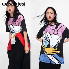 Tシャツ女性の服のための夏トップ原宿 90 s ドナルド(China)