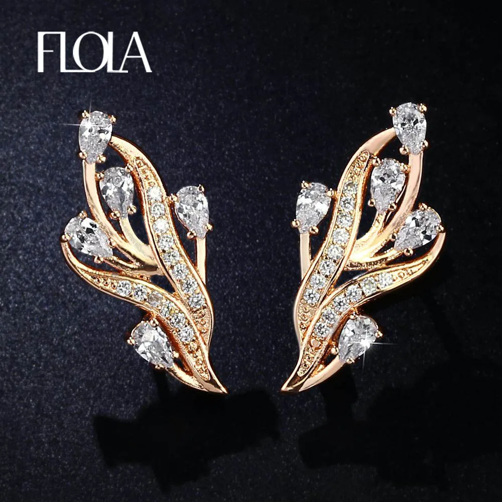 FLOLA Brand 585 Gold Zircon Hanging Earrings with Stones Rose Gold 585 Crystal Stud Earrings for Women Fashion Jewelry ersj70
FLOLA Brand 585 Gold Zircon Hanging Earrings with Stones Rose Gold 585 Crystal Stud Earrings for Women Fashion Jewelry ersj70
