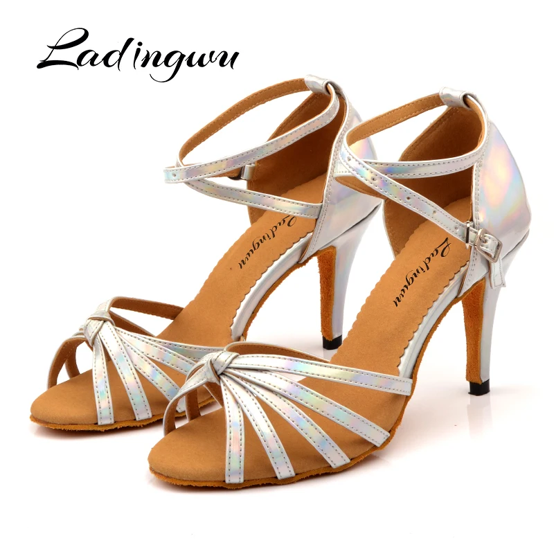 Ladingwu Latin Dance Shoes Salsa Dance shoes Silver discoloration PU Ballroom Dance Shoes Women Heel 6-10cm
Ladingwu Latin Dance Shoes Salsa Dance shoes Silver discoloration PU Ballroom Dance Shoes Women Heel 6-10cm