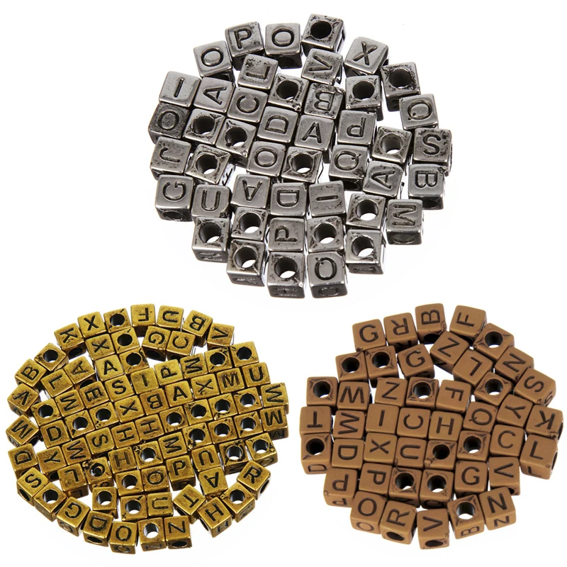 Hot 100pcs/lot 6mm Vintage Retro old Acrylic Square Beads Letter For Jewelry Making Coffee/Gold/Silver Color Beads
Hot 100pcs/lot 6mm Vintage Retro old Acrylic Square Beads Letter For Jewelry Making Coffee/Gold/Silver Color Beads