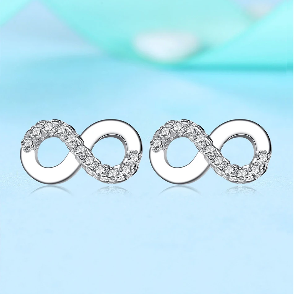 FOREWE Pure 925 Sterling Silver Women Earrings Pave Clear CZ Eight Shape Infinity Stud Earrings For Women Wedding Jewelry Gift
FOREWE Pure 925 Sterling Silver Women Earrings Pave Clear CZ Eight Shape Infinity Stud Earrings For Women Wedding Jewelry Gift