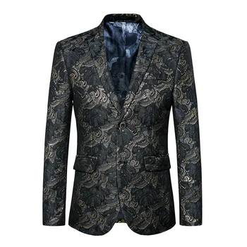 Fashion Printed Men Casual Blazer Slim Fit Male Black Suit Jacket Big size 4XL 5XL 6XL Hip Hop Stage Costumes For Singers
Fashion Printed Men Casual Blazer Slim Fit Male Black Suit Jacket Big size 4XL 5XL 6XL Hip Hop Stage Costumes For Singers