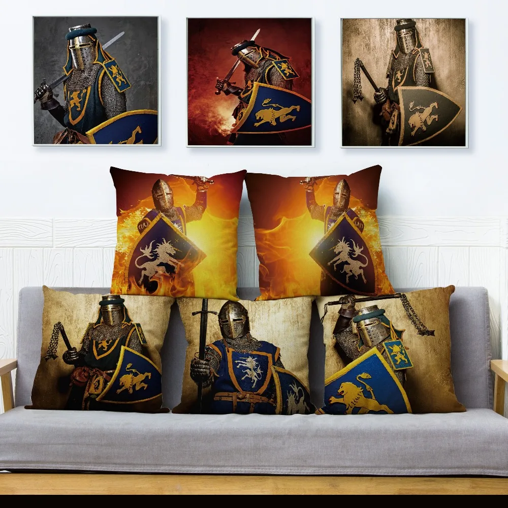 Vintage Medieval European Knights Pattern Linen Pillow Covers 45*45 Cushion Covers Sofa Pillow Case Home Decoration Pillowcases
Vintage Medieval European Knights Pattern Linen Pillow Covers 45*45 Cushion Covers Sofa Pillow Case Home Decoration Pillowcases