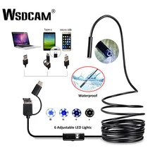 내시경 카메라 7mm 3 1 usb 미니 캠코더 ip67 방수 6 led borescope 검사 카메라 windows 용 macbook pc android(China)