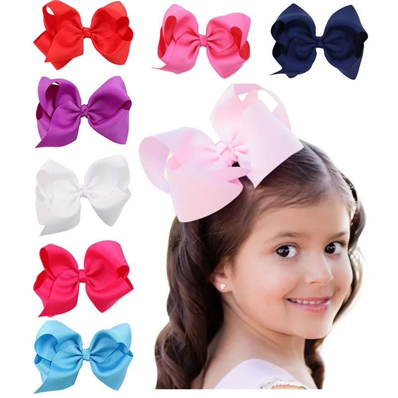 

1pcs 4.7" New Big Hair Clips Boutique Kids' Hairpins Headwear With Ribbon Bows For Girls Babies Barrettes Children Accessories