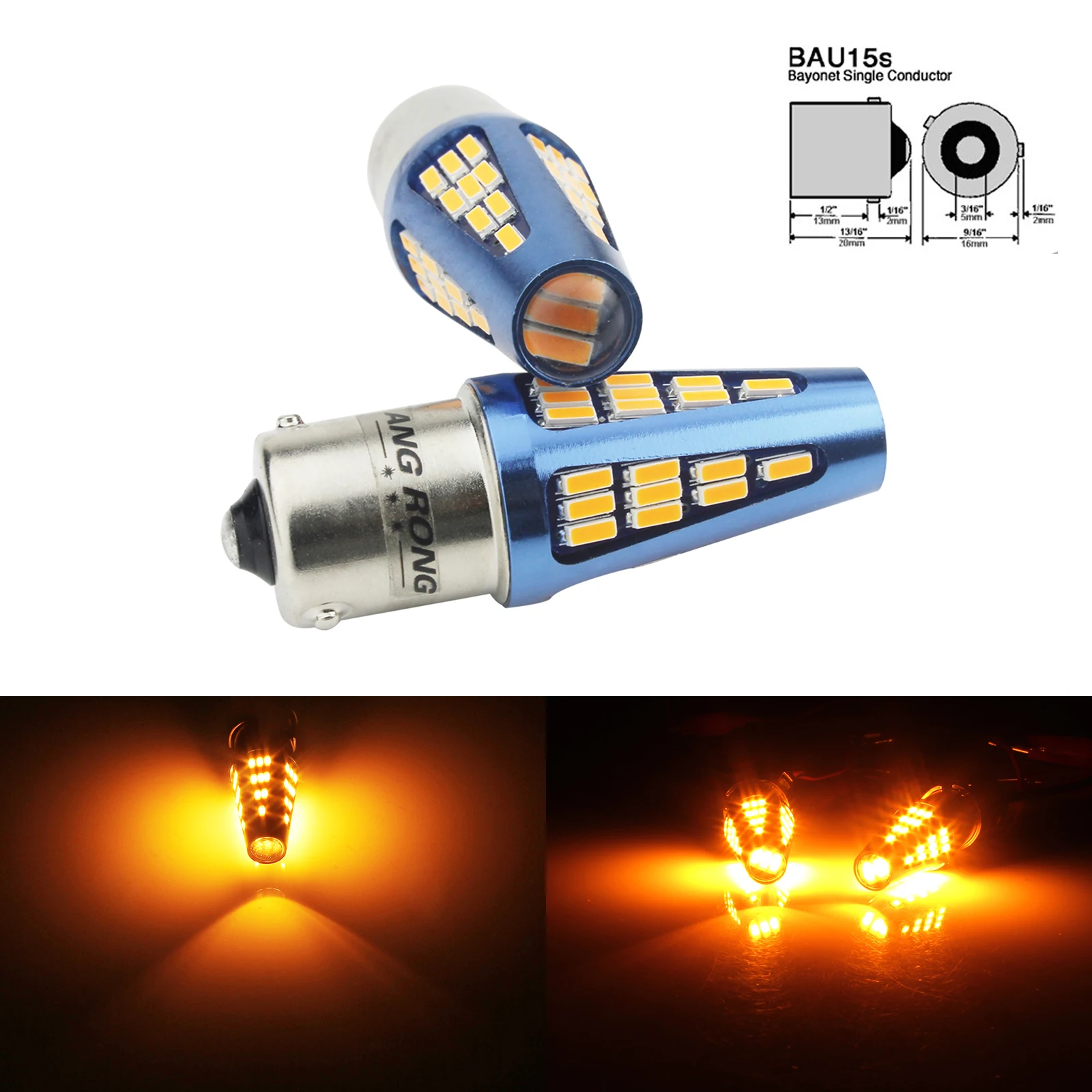 2x For BMW 3 Series E36 BAU15S 18-LED Front Indicator Repeater Turn Signal Bulbs