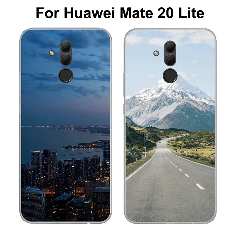 6 3 &quotроскошные мягкие чехлы для телефонов Huawei Mate 20 Lite чехол городской закат Mate20
