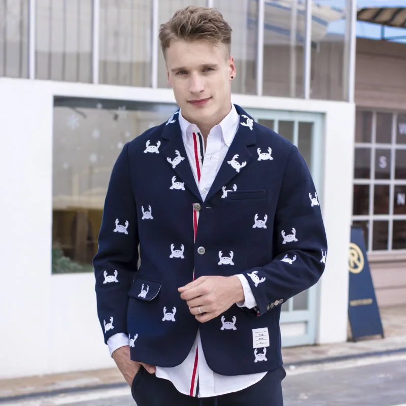 2019 Fashion TB THOM Brand Blazer Men British Casual Suit Slim Fit Men's Jacket Spring And Autumn Crab Embroidery Cotton Coat
2019 Fashion TB THOM Brand Blazer Men British Casual Suit Slim Fit Men's Jacket Spring And Autumn Crab Embroidery Cotton Coat