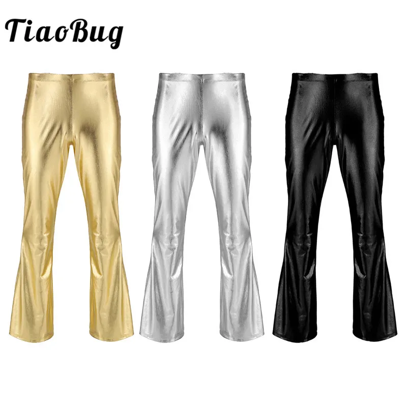 TiaoBug Adult Men Shiny Metallic Disco Pants Male Long Flare Pants Club Festival Rave Trousers Stage Ballroom Jazz Dance Costume
TiaoBug Adult Men Shiny Metallic Disco Pants Male Long Flare Pants Club Festival Rave Trousers Stage Ballroom Jazz Dance Costume