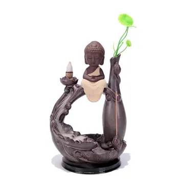Traditional A Little Monk Buddha Smoke Waterfall Incense Burner Backflow Buddhist Incense Holder With Gift Box +10pcs Free Cones
Traditional A Little Monk Buddha Smoke Waterfall Incense Burner Backflow Buddhist Incense Holder With Gift Box +10pcs Free Cones