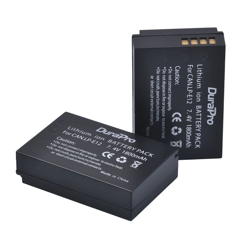 2 Pcs x DuraPro 7.4V 1800mAh LP-E12 LP E12 LPE12 Camera Battery For Canon EOS M M2 100D Kiss X7 Rebel SL1
2 Pcs x DuraPro 7.4V 1800mAh LP-E12 LP E12 LPE12 Camera Battery For Canon EOS M M2 100D Kiss X7 Rebel SL1
