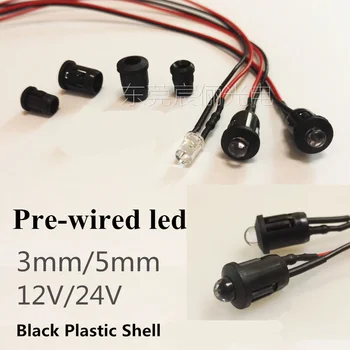 20pcs 12V/24V Pre wired 3mm 5mm 8mm LEDs Bulb with Black Plastic shell Warm white/Red/Green/Blue/Yellow/White 20cm Prewired LED 
20pcs 12V/24V Pre wired 3mm 5mm 8mm LEDs Bulb with Black Plastic shell Warm white/Red/Green/Blue/Yellow/White 20cm Prewired LED