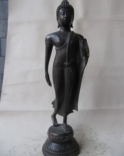 150401 S0110 16"Tibet Superb 100% Pure bronze Thailand Stand Sakyamuni Buddha Statue
150401 S0110 16"Tibet Superb 100% Pure bronze Thailand Stand Sakyamuni Buddha Statue