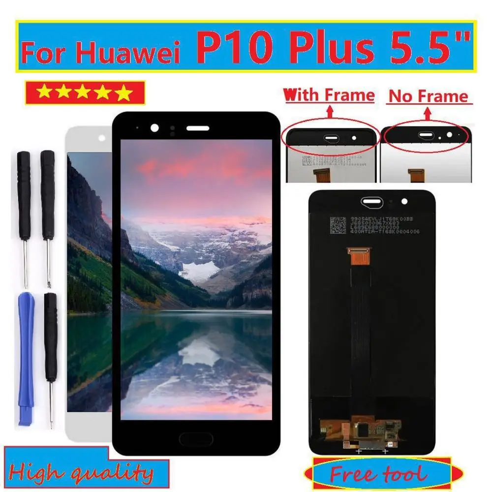 For Huawei P10 plus LCD Display Touch Screen Digitizer Assembly With Frame Replacement VTR-L09 VTR-L10 VTR-L29 For Huawei P10
For Huawei P10 plus LCD Display Touch Screen Digitizer Assembly With Frame Replacement VTR-L09 VTR-L10 VTR-L29 For Huawei P10