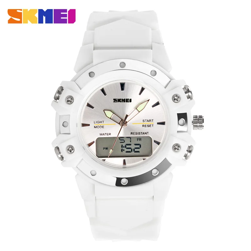 Skmei 0821 силиконовый ремешок для часов Dual Time повседневные цифровые женские/мужские