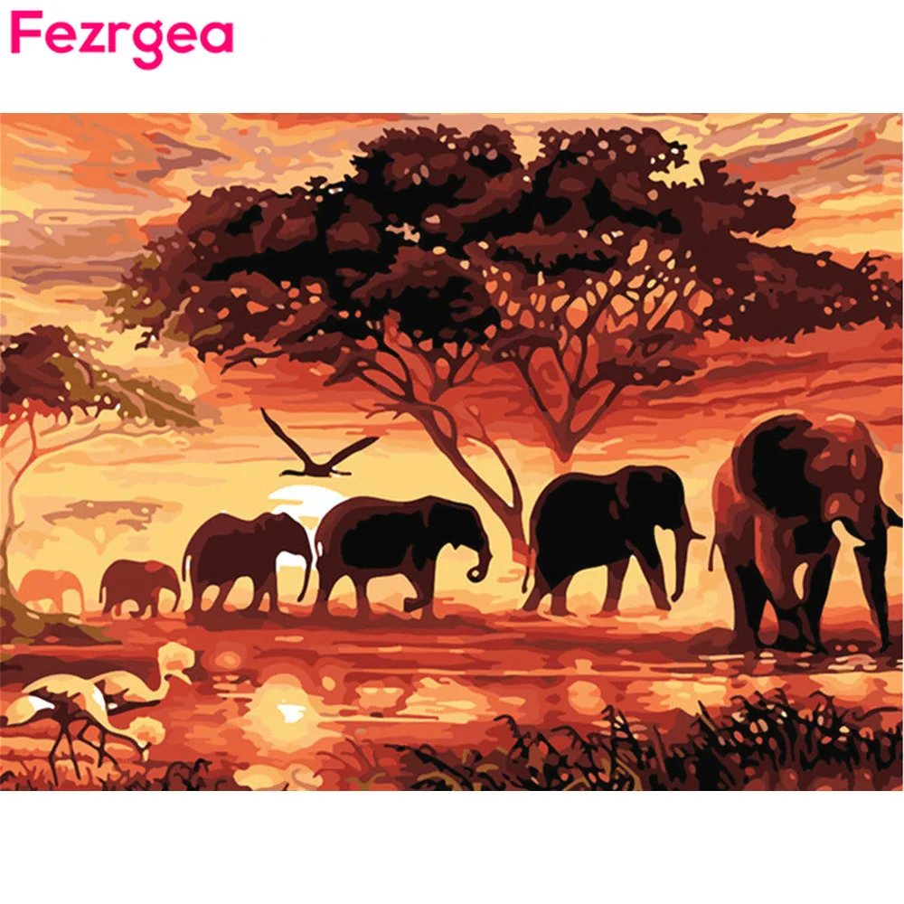 Fezrgea 5D DIY Diamond Painting Animal Full Drill Round Elephant Embroidery Sale Rhinestone Picture Diamond Mosaic Home Decor
Fezrgea 5D DIY Diamond Painting Animal Full Drill Round Elephant Embroidery Sale Rhinestone Picture Diamond Mosaic Home Decor