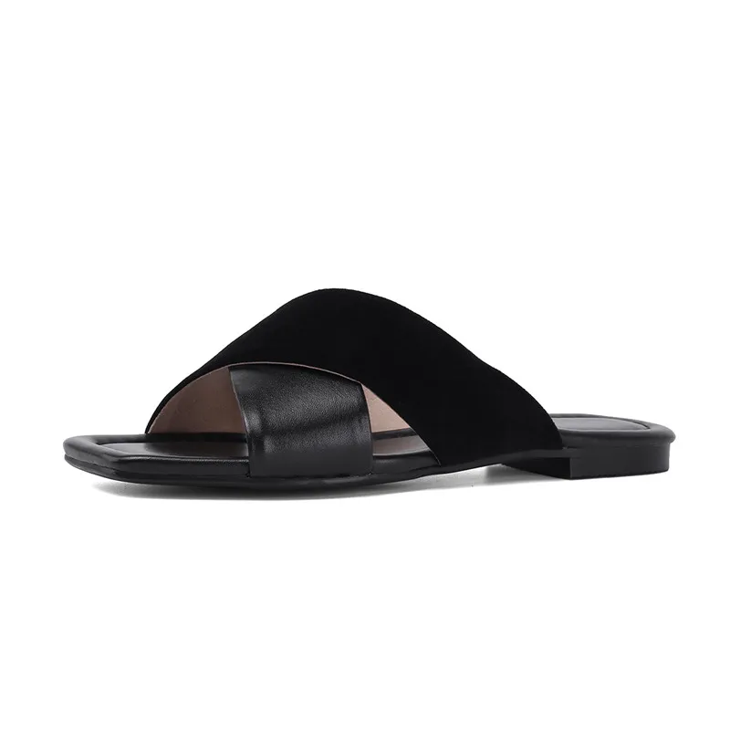 B2-7 Size 34-41 Female Genuine Leather Slippers Ladies Black Yellow Color Slides Woman Flat Heels Shoes Women High Quality Shoe
B2-7 Size 34-41 Female Genuine Leather Slippers Ladies Black Yellow Color Slides Woman Flat Heels Shoes Women High Quality Shoe