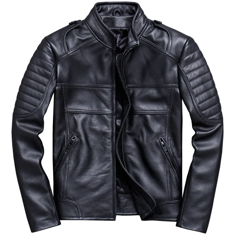 2019 Black Men Stand Collar Motorcycle Leather Jacket Plus Size XXXL Genuine Cowhide Slim Fit Short Biker's Coat FREE SHIPPING
2019 Black Men Stand Collar Motorcycle Leather Jacket Plus Size XXXL Genuine Cowhide Slim Fit Short Biker's Coat FREE SHIPPING
