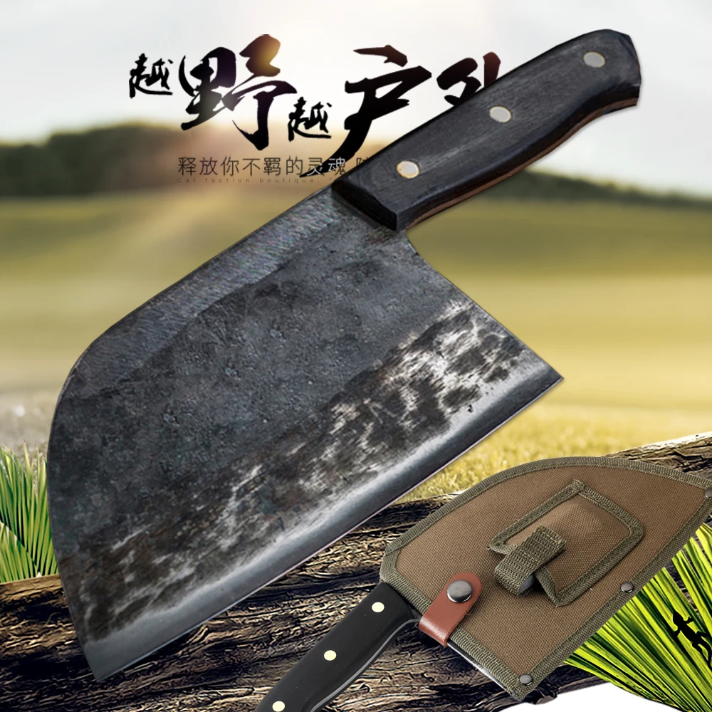 KKWOLF Мясник кованый Кливер нож повара Профессиональный сашими сантоку японский