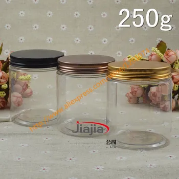 250g PET clear Cream Jar with gold/bronze/black aluminum Cap,Makeup Tool 250ml Face Mask Container,250ml food storage
250g PET clear Cream Jar with gold/bronze/black aluminum Cap,Makeup Tool 250ml Face Mask Container,250ml food storage