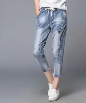Harem pants for woman plus size denim jeans hole elastic waist summer autumn spring high waist cotton blend casual dyf0601
Harem pants for woman plus size denim jeans hole elastic waist summer autumn spring high waist cotton blend casual dyf0601