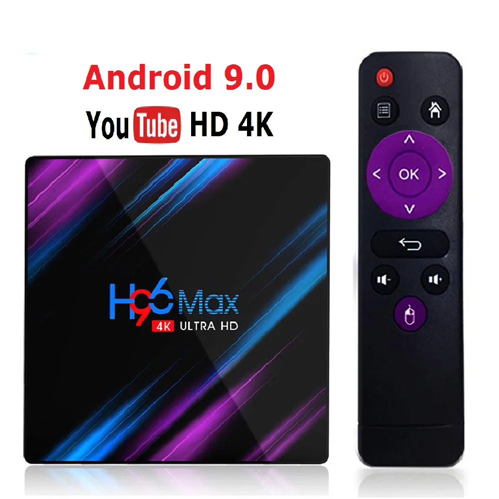 ТВ приставка H96 MAX 9 0 дюйма 4 + 64 ГБ H.265 4K|ТВ-приставки и медиаплееры| |