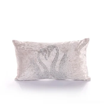 PANFELOU 30*50cm heavy environmental golden Double swan paddle zircon combination Cushion Cover for sofa livingroom bedroom