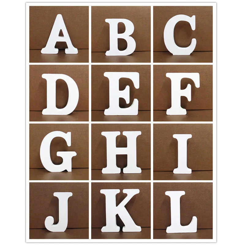 Wu Fang DIY Name Design 1Pcs Standing Wedding Decoration English Alphabet White Handcrafts Ornaments English Letters Home Decor
Wu Fang DIY Name Design 1Pcs Standing Wedding Decoration English Alphabet White Handcrafts Ornaments English Letters Home Decor
