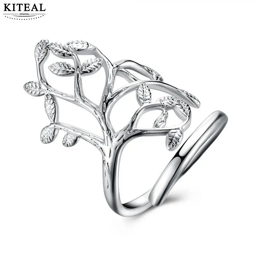 Kiteal Silver plated Life Tree Rings for Women Resizable Ring Female Wedding Jewelry Gifts HR303 | Украшения и аксессуары