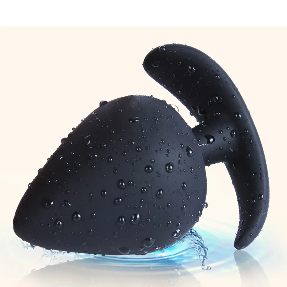 3Pcs Anal Sex Toy Butt Plug Black Silicone Set Buttplug Adult Product