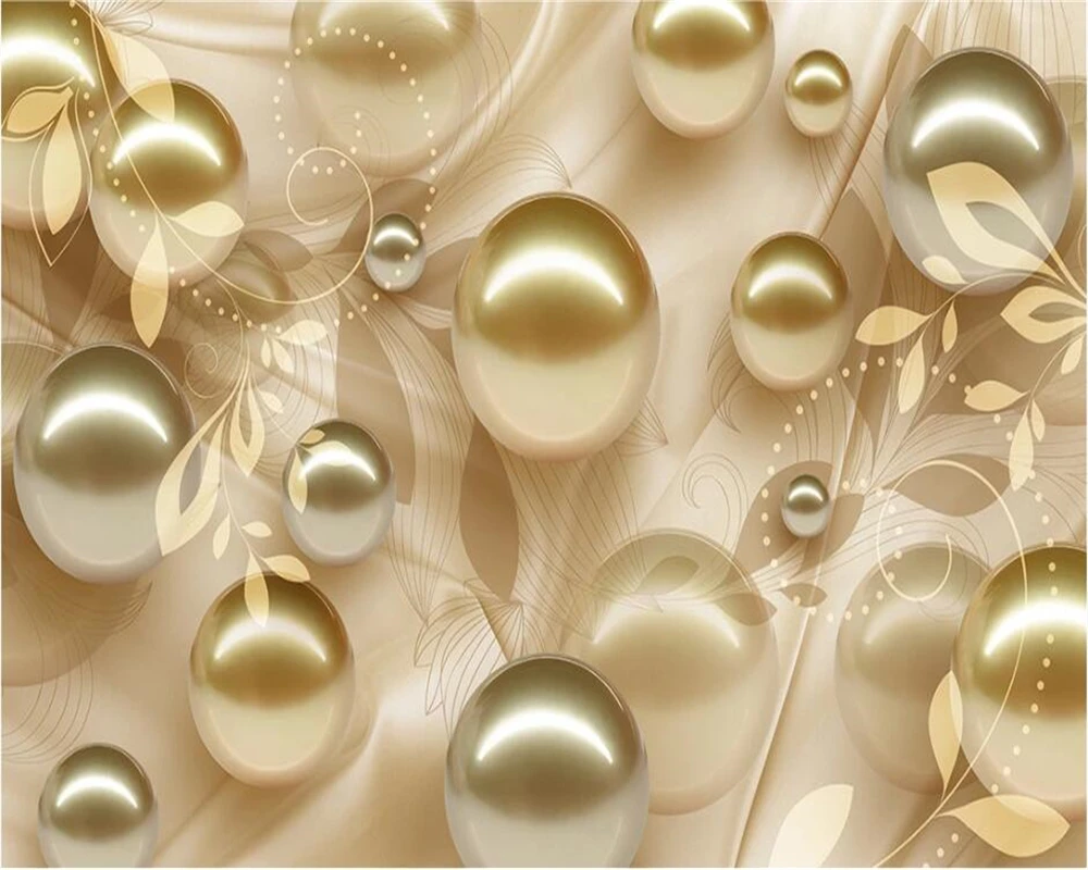 Beibehang пользовательские 3D фоновые обои модные золотые жемчужины красивый узор