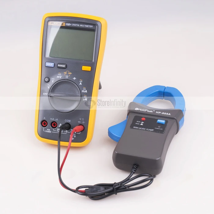 Fluke 15B+ Plus Auto Range Digital Probe Multimeter + Holdpeak HP-605A Clamp Adapter 600A AC/DC Current Power LED 45mm Jaw
Fluke 15B+ Plus Auto Range Digital Probe Multimeter + Holdpeak HP-605A Clamp Adapter 600A AC/DC Current Power LED 45mm Jaw