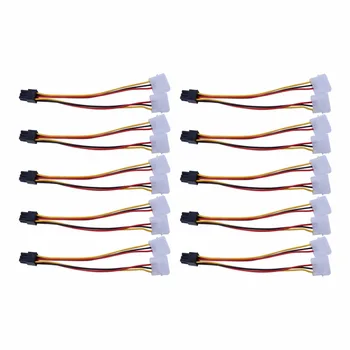 OOTDTY 10Pcs/Set Dual Molex 4-Pin To One PCI-E 6-Pin Power Connector Y Adapter Cable
OOTDTY 10Pcs/Set Dual Molex 4-Pin To One PCI-E 6-Pin Power Connector Y Adapter Cable