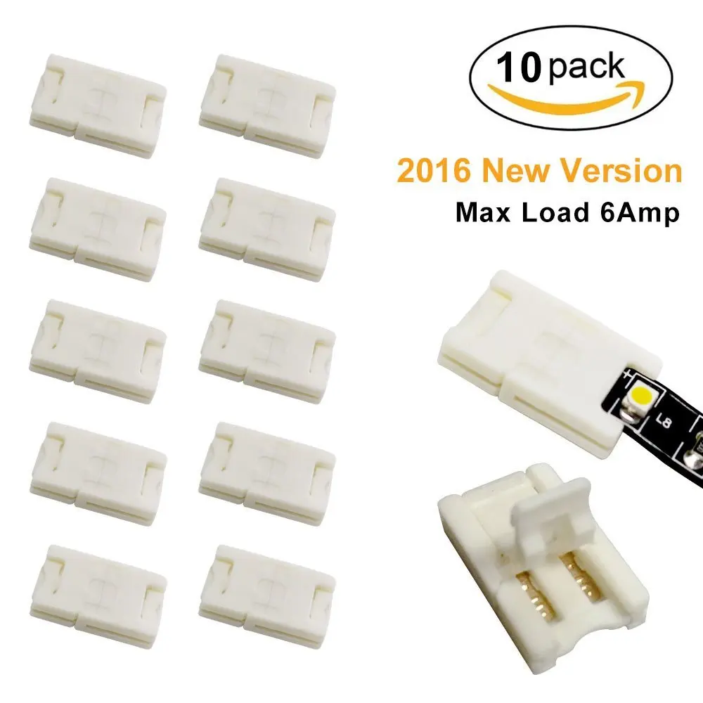 10 Pack Strip to Strip Gapless Connector 2Pin Jumper for 10mm Wide 5050 5630 Single Color Flex LED Strips Solder
10 Pack Strip to Strip Gapless Connector 2Pin Jumper for 10mm Wide 5050 5630 Single Color Flex LED Strips Solder