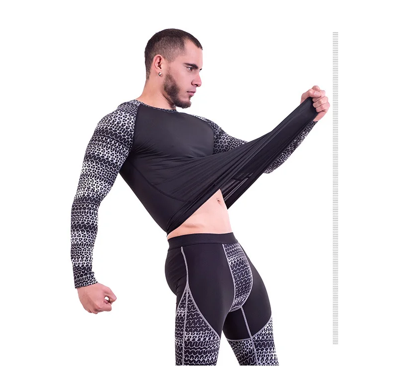 2019 Rashguard Male Fitness MMA Running Shirt Men Long Sleeve T Shirt Crossfit Bodybuilding Men Man Compression Sports Suit (9)
