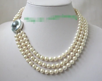 Hot sale A>stunning 3rows 8mm perfect round freshwater pearl necklace mabe pearl clasp
Hot sale A>stunning 3rows 8mm perfect round freshwater pearl necklace mabe pearl clasp