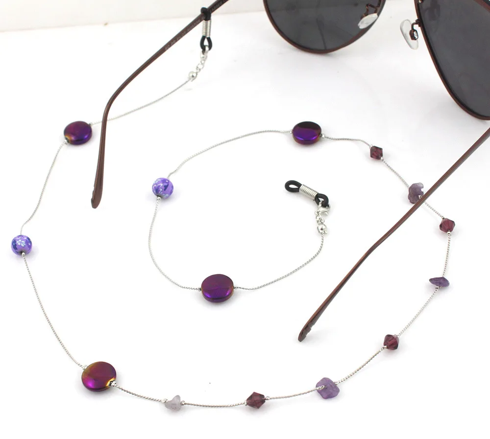 Purple stone beads chains lanyards Eyeglasses Eyewears Sunglasses Reading Glasses Chain ends Cord Holder neck strap Rope
Purple stone beads chains lanyards Eyeglasses Eyewears Sunglasses Reading Glasses Chain ends Cord Holder neck strap Rope