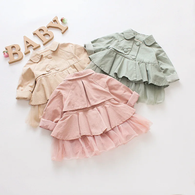 New Spring Autumn Children Girls sweet Cute mesh patchwork hem Outerwear Princess birthday Cardigan Coat Trench Coat C466
New Spring Autumn Children Girls sweet Cute mesh patchwork hem Outerwear Princess birthday Cardigan Coat Trench Coat C466