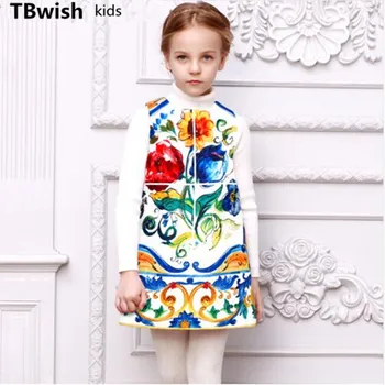 TBwish Girls Dresses Winter 2016 Brand Robe Princesse Fille Kids Dresses for Girls Clothes Majolica Print Children Costumes
TBwish Girls Dresses Winter 2016 Brand Robe Princesse Fille Kids Dresses for Girls Clothes Majolica Print Children Costumes