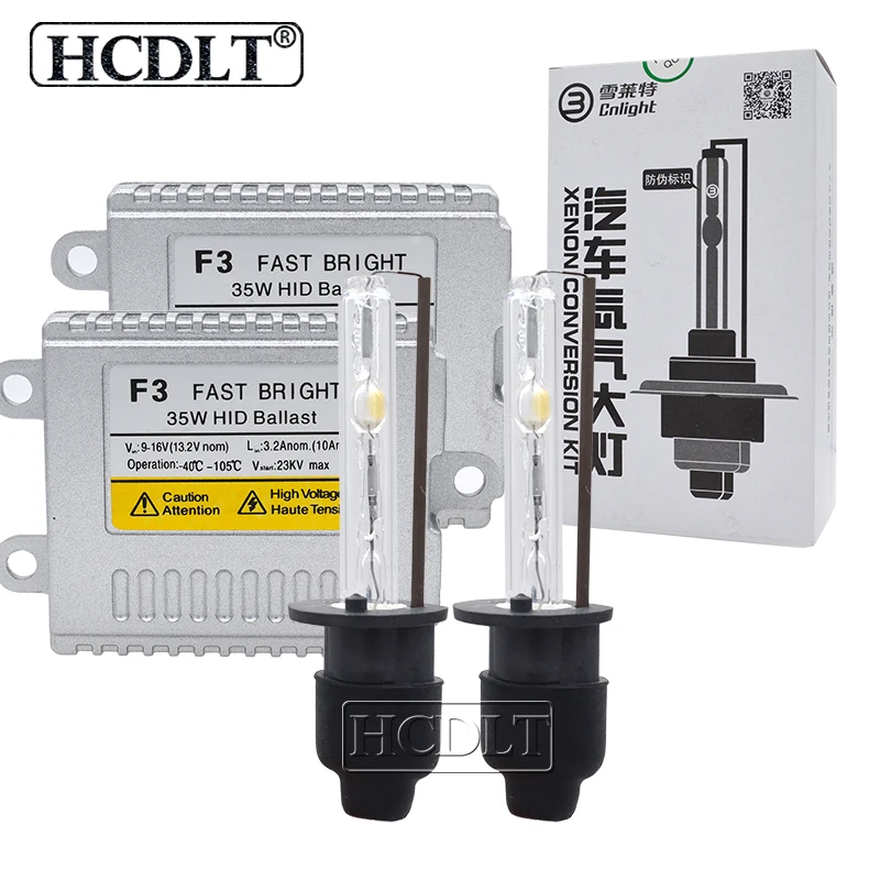 HCDLT 35W Car Light Fast Bright Ballast Kit Xenon H1 H3 H7 H11 9005 9006 9012 D2H Cnlight HID Xenon Lamp Bulb 4300K 5000K 6000K