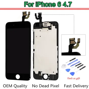 1PCS OEM Quality No Dead Pixel For iPhone 6 LCD Full Assembly With Camera Speaker Touch Screen Display Replacement Completed
1PCS OEM Quality No Dead Pixel For iPhone 6 LCD Full Assembly With Camera Speaker Touch Screen Display Replacement Completed